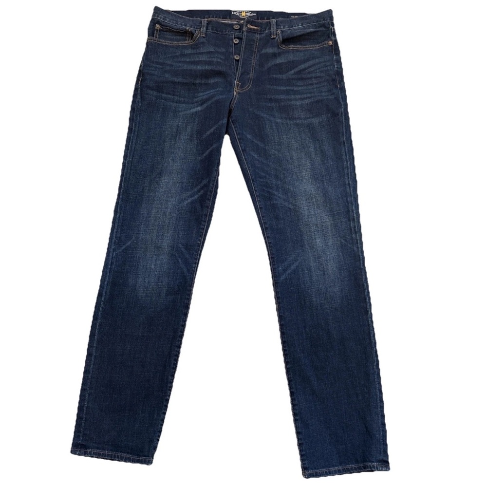 Lucky Brand Jeans Men's 36 X 34 “121 Heritage Slim” Button Fly Straight Denim